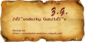 Závodszky Gusztáv névjegykártya