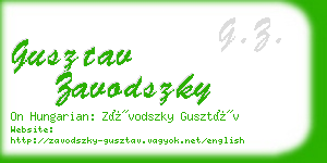 gusztav zavodszky business card